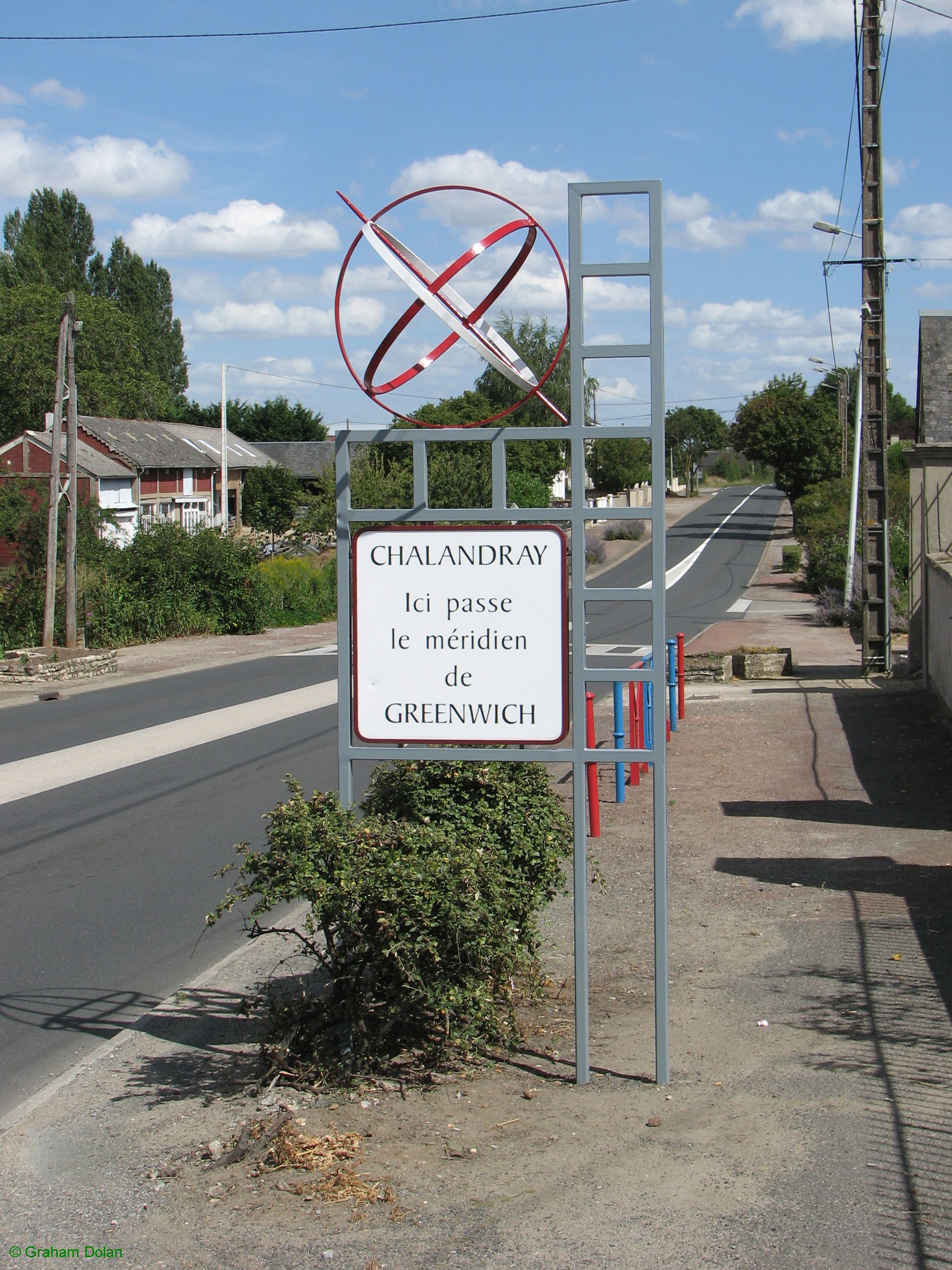 Greenwich Meridian Marker; France; Poitou-Charentes; Chalandray